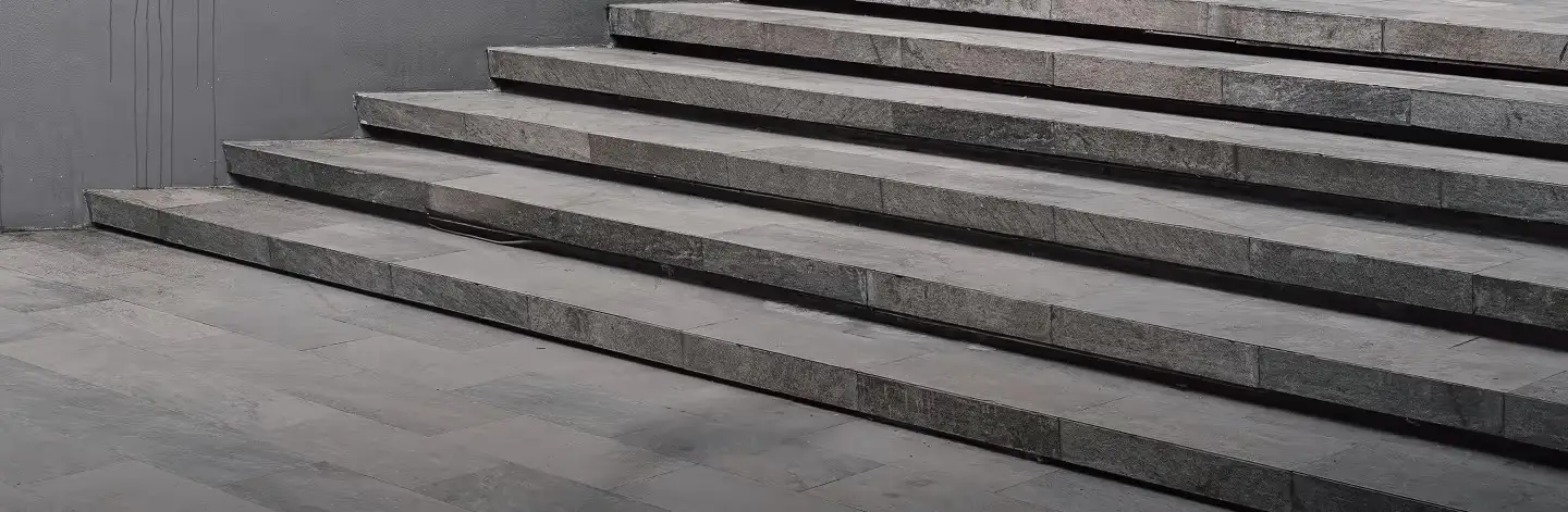 Custom granite masonry steps built by JCM Construction in Northern New Jersey