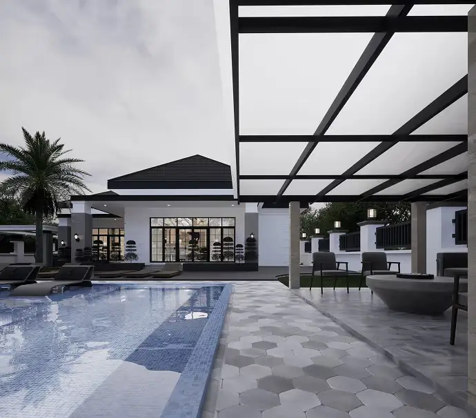 Custom outdoor living space and patio design by JCM Construction in Northern NJ